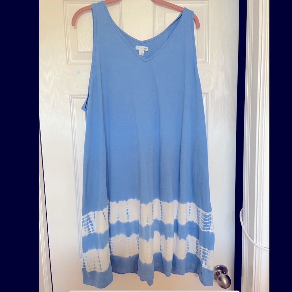 T shirt style dress! With tie dye detail along the bottom